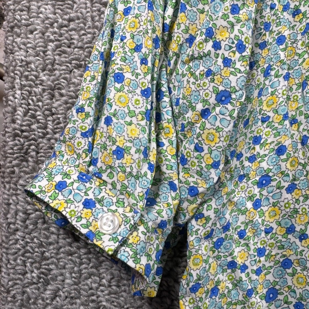 Jones New York Blouse Blue Yellow Floral 3/4 Sleeve Rayon Top Womens 1X - Picture 9 of 11